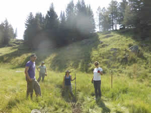 Workshop small group implementing stream restoration techniques in the Valles Caldera National Preserve